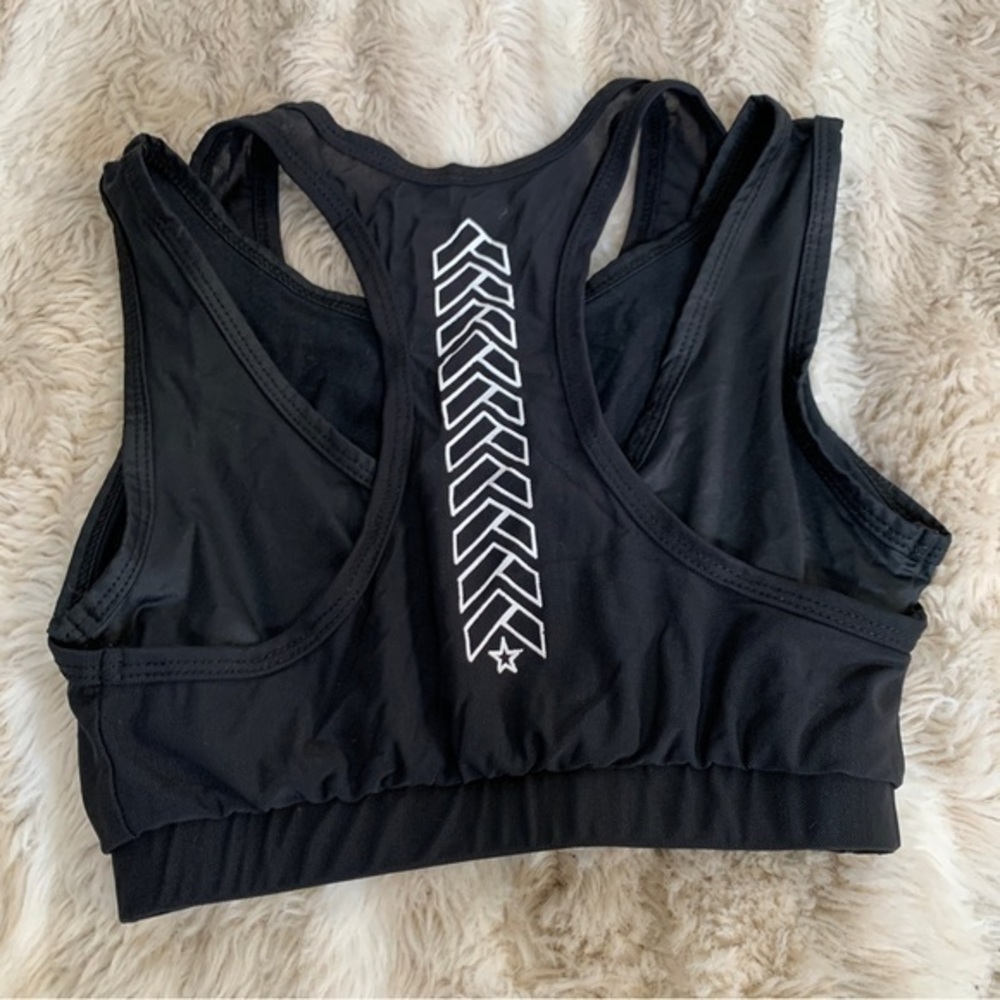 BARRY’S BOOTCAMP Black sports bra mesh cropped tank top extra small XS